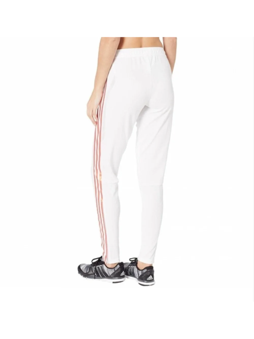 Adidas Tiro 19 Womens Training Pants White Pink Stripe Joggers M NWT